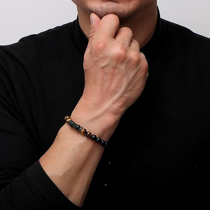 "To My Grandson" Tiger's Eye Protection Bracelet