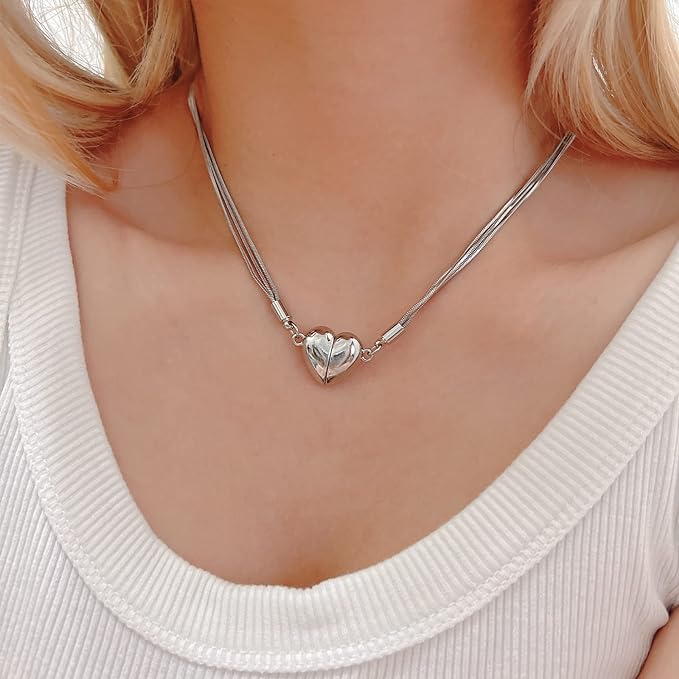 To My Daughter - Magnetic Heart Necklace Set