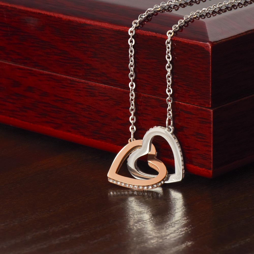 "Never Apart" – Interlocking Hearts Love Necklace for Daughter