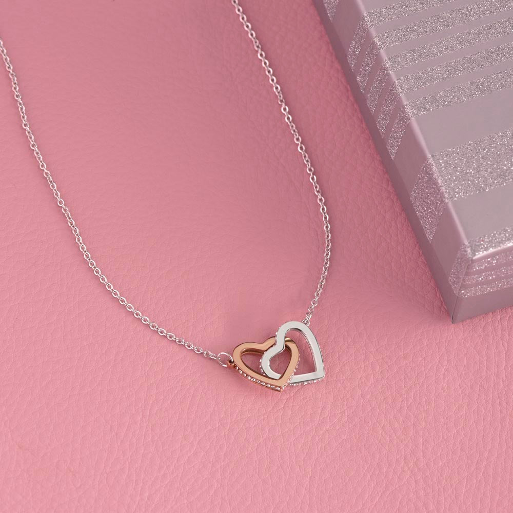 "Never Apart" – Interlocking Hearts Love Necklace for Daughter