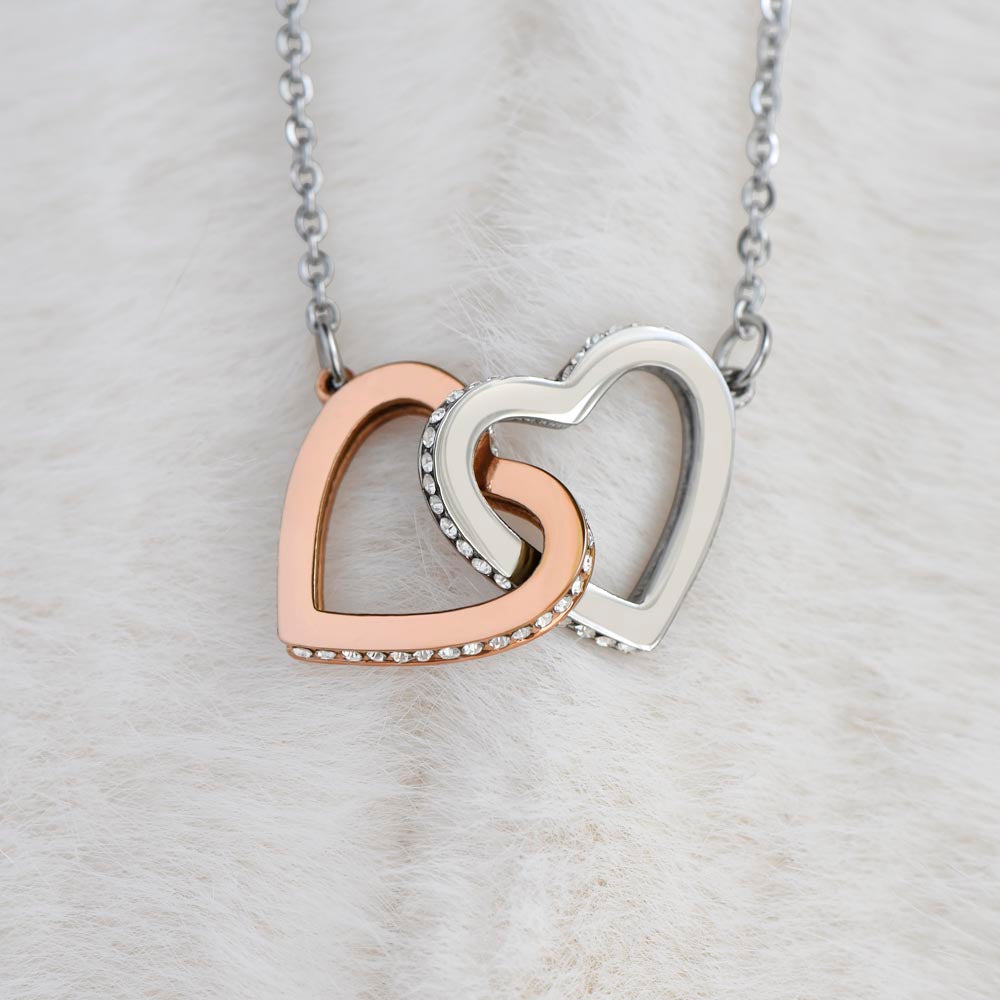 "Never Apart" – Interlocking Hearts Love Necklace for Daughter