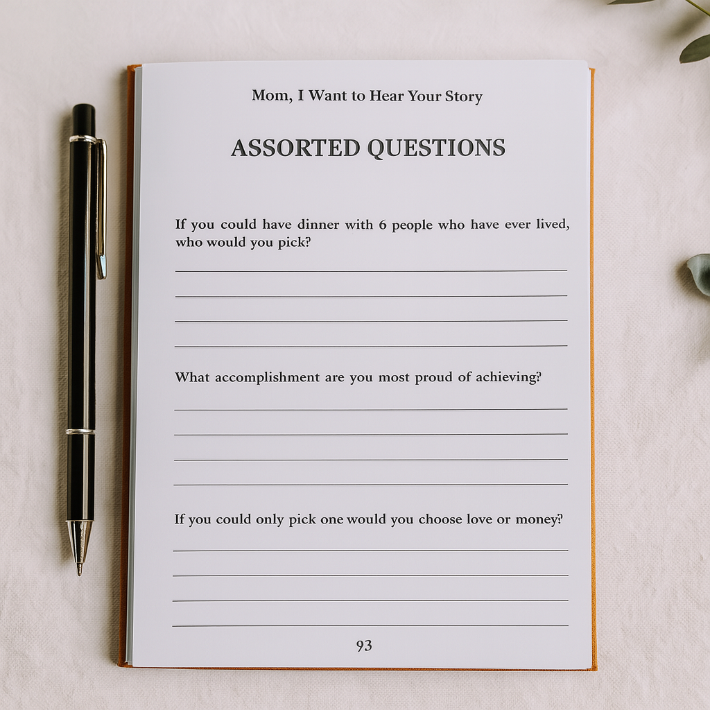 "Mom I Want to Hear Your Story" - A Mother’s Guided Journal