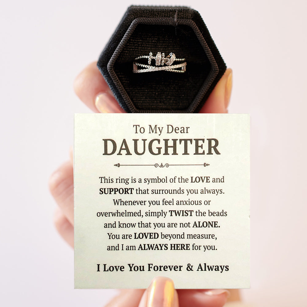 To My Daughter "You Are Loved Beyond Measure" - Anxiety Ring Set