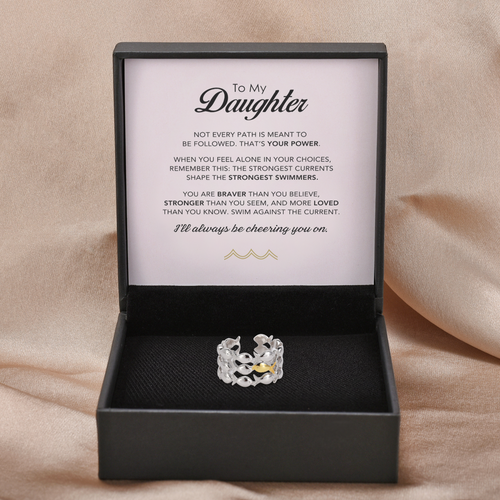 Swim Against The Tide - Daughter's Strength Ring