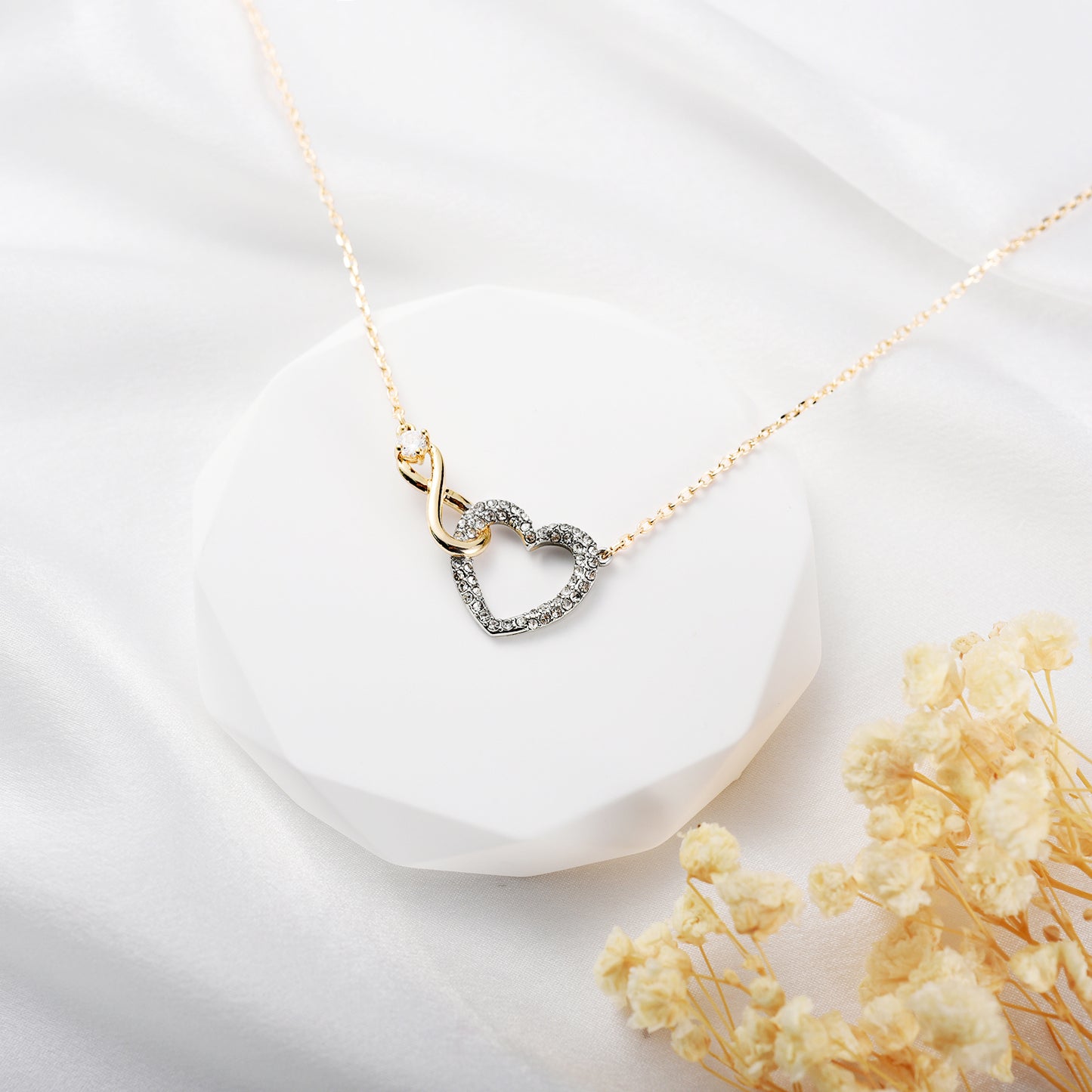 To My Daughter - Forever Linked - Heart Infinity Necklace