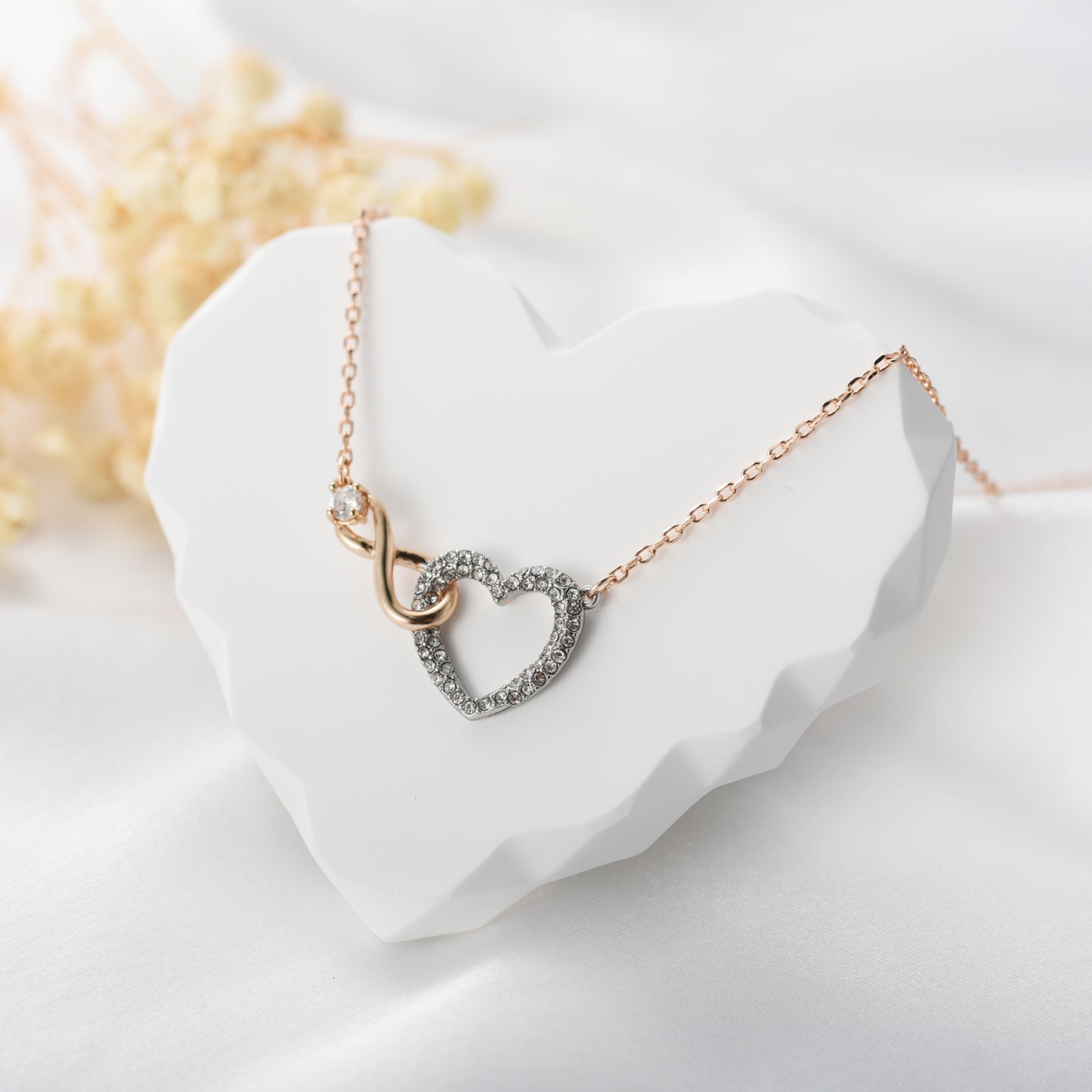 To My Daughter - Forever Linked - Heart Infinity Necklace