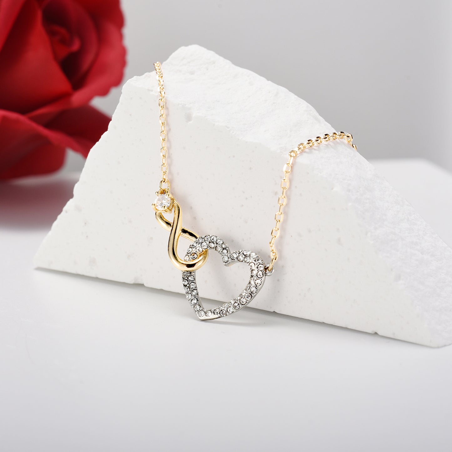 To My Daughter - Forever Linked - Heart Infinity Necklace