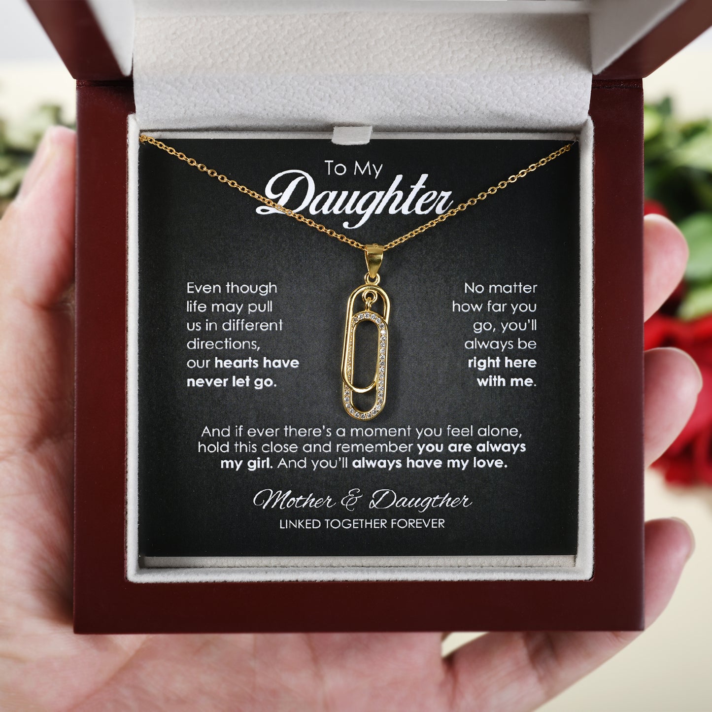 To My Daughter - Forever Linked Paperclip Necklace