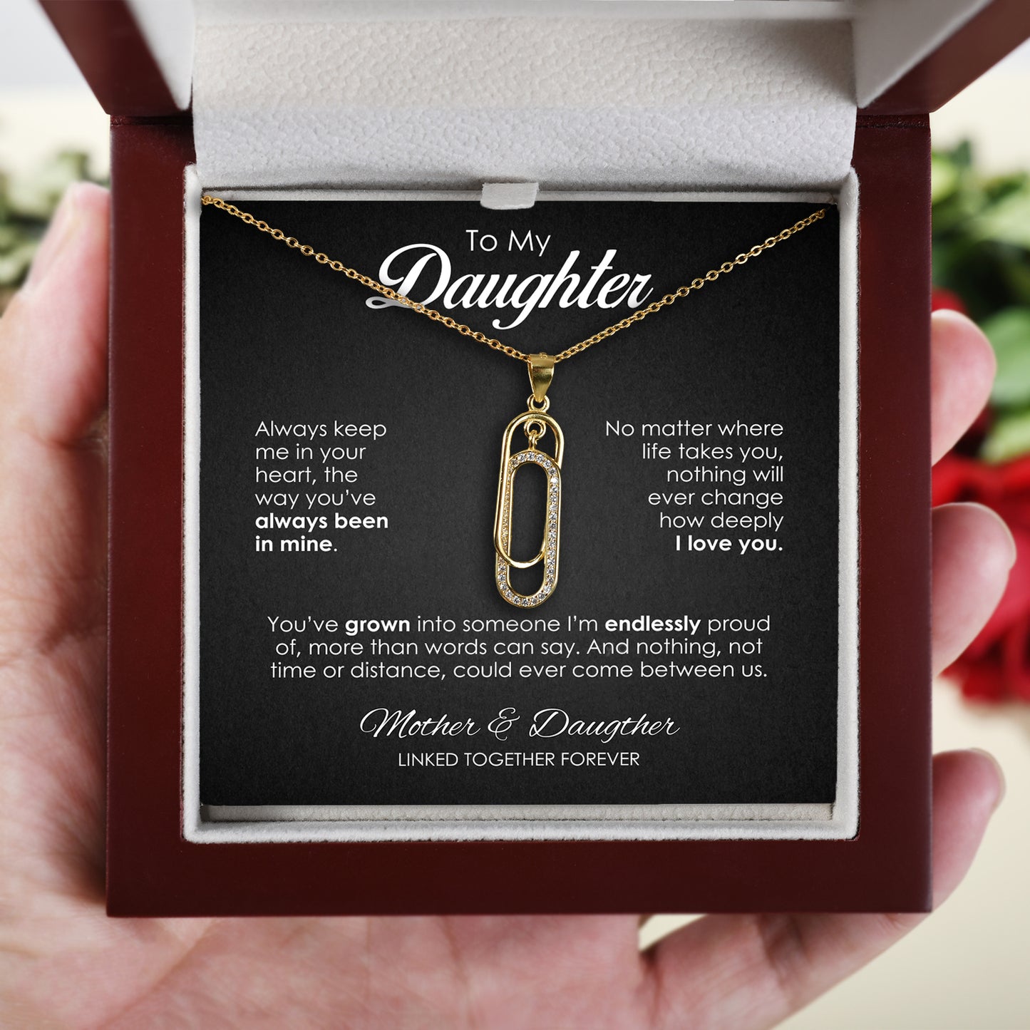 To My Daughter - Forever Linked Paperclip Necklace
