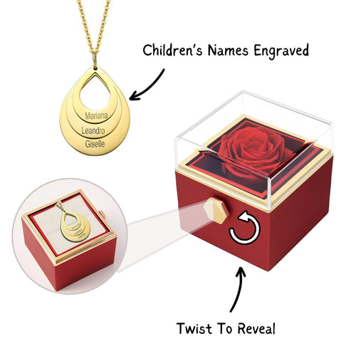 Mother's Love Cascade Necklace w/ Forever Rose Box