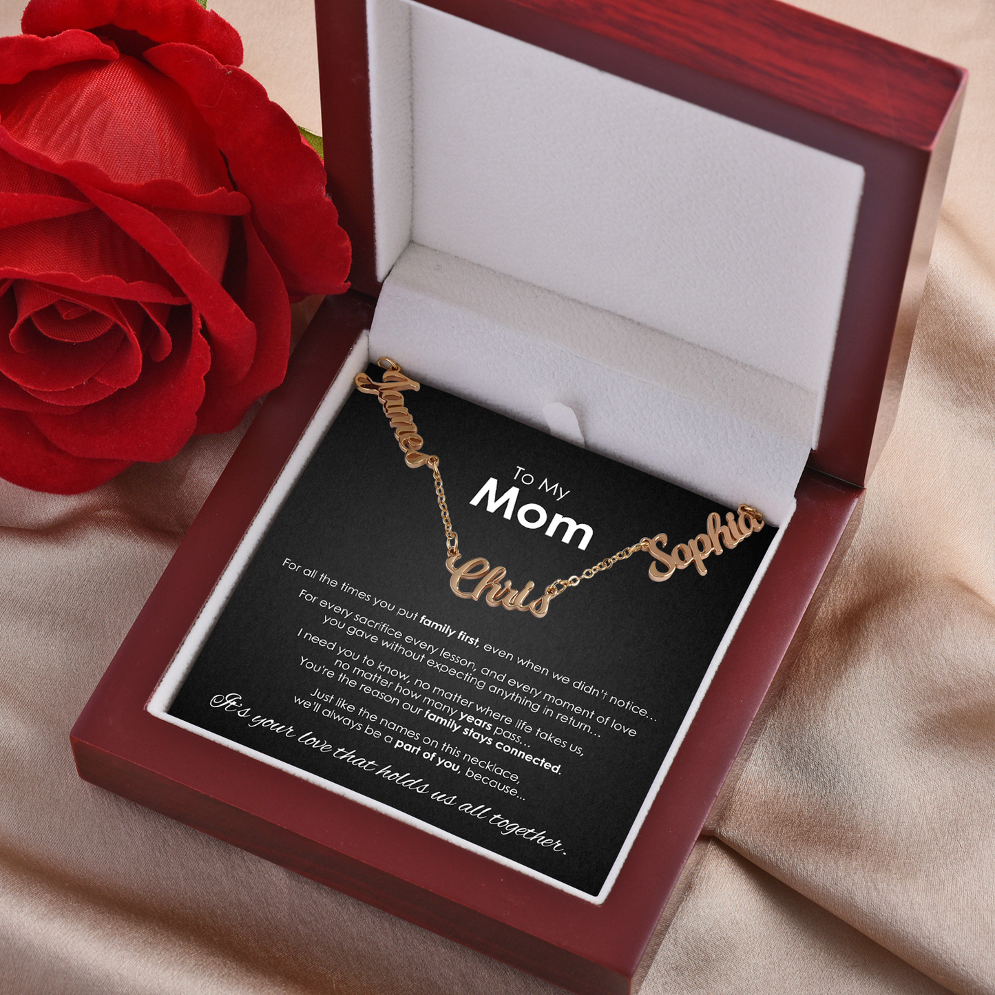 "Always Close to Her Heart" – Personalized Name Necklace