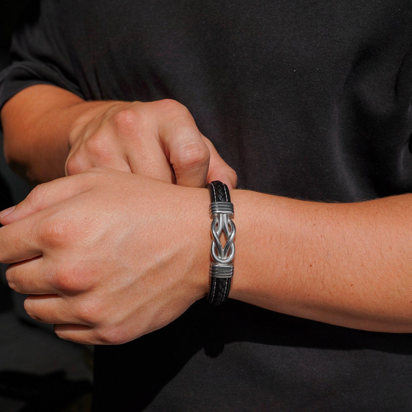 Grandson's Legacy Knot Bracelet Gift Set with Engraved Name