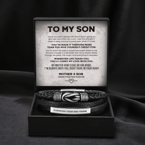 Stronger Than You Think - Personalized Knot Bracelet for Son