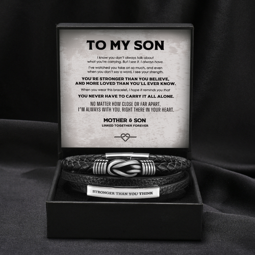 Stronger Than You Think - Personalized Knot Bracelet for Son