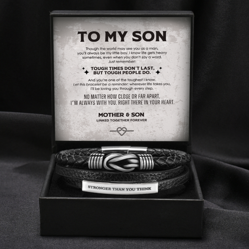 Stronger Than You Think - Personalized Knot Bracelet for Son