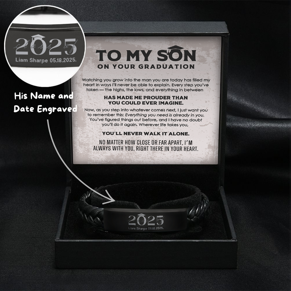 Sohnes personalisierte Graduierung Meilenstein Keepsake Geschenk-Set