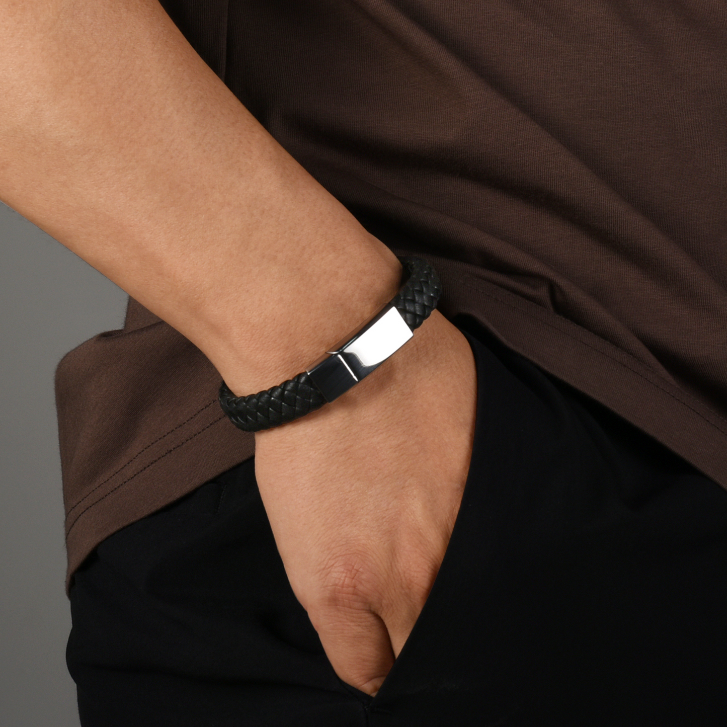 Strength Within - Son's Personalized Leather Bracelet