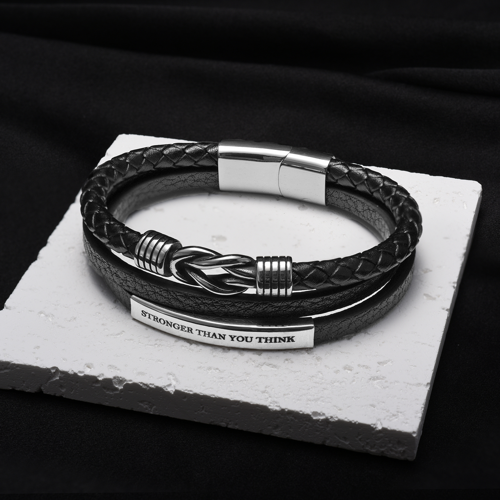 Mutter & Sohn für immer miteinander verbunden - personalisiertes Knotenarmband