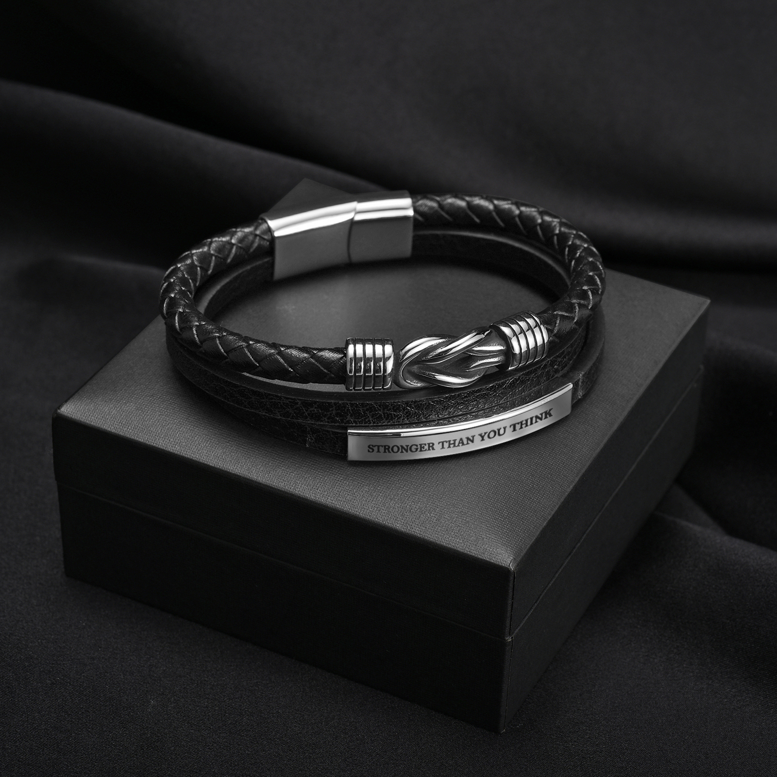 Mutter & Sohn für immer miteinander verbunden - personalisiertes Knotenarmband