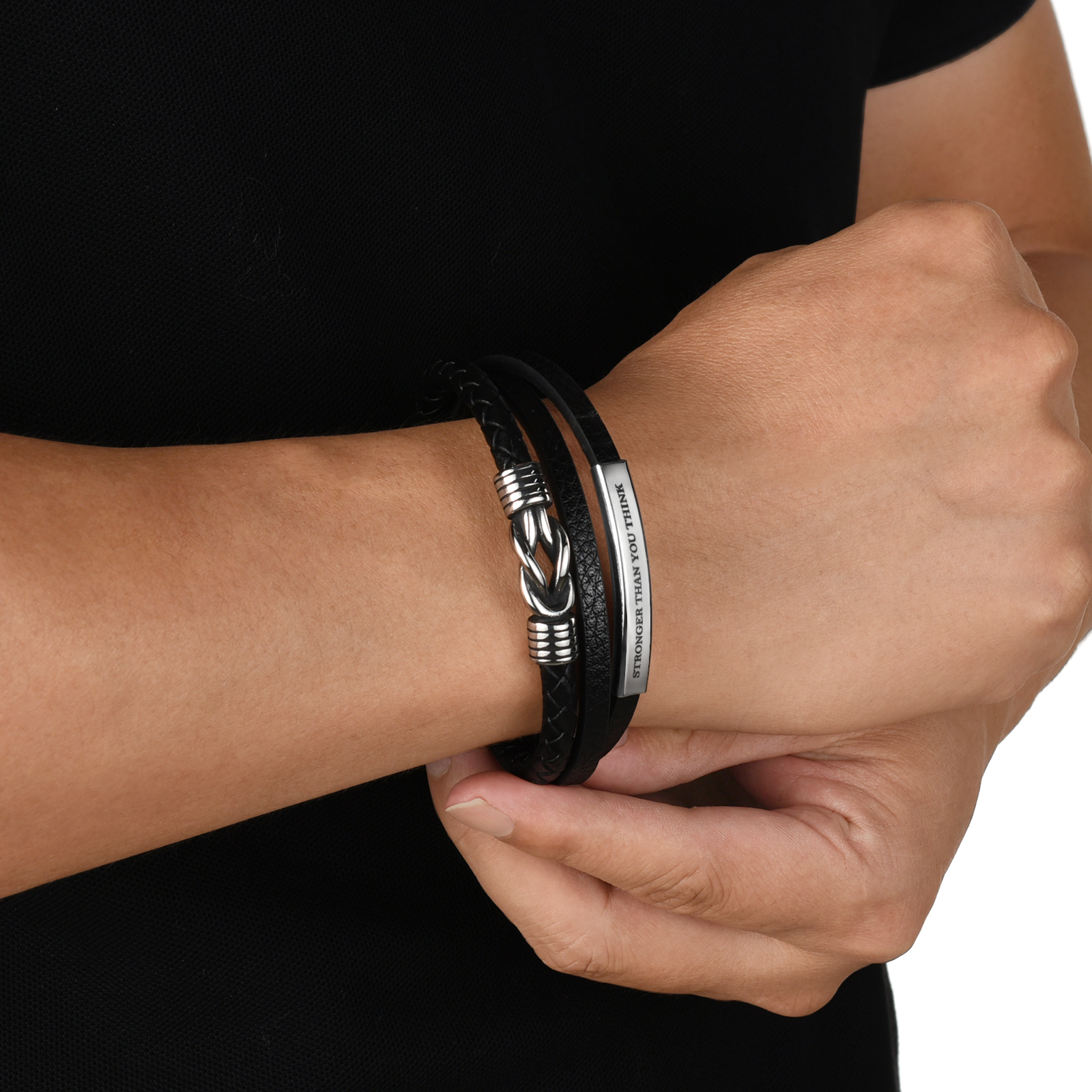 Mutter & Sohn für immer miteinander verbunden - personalisiertes Knotenarmband