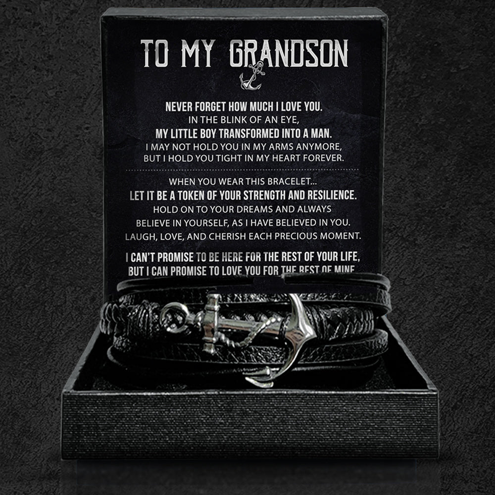 "To My Grandson" Anchor Bracelet