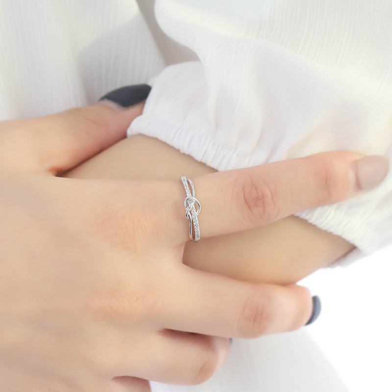 To My Daughter - " Forever Linked and Loved" Love Knot Ring Gift Set