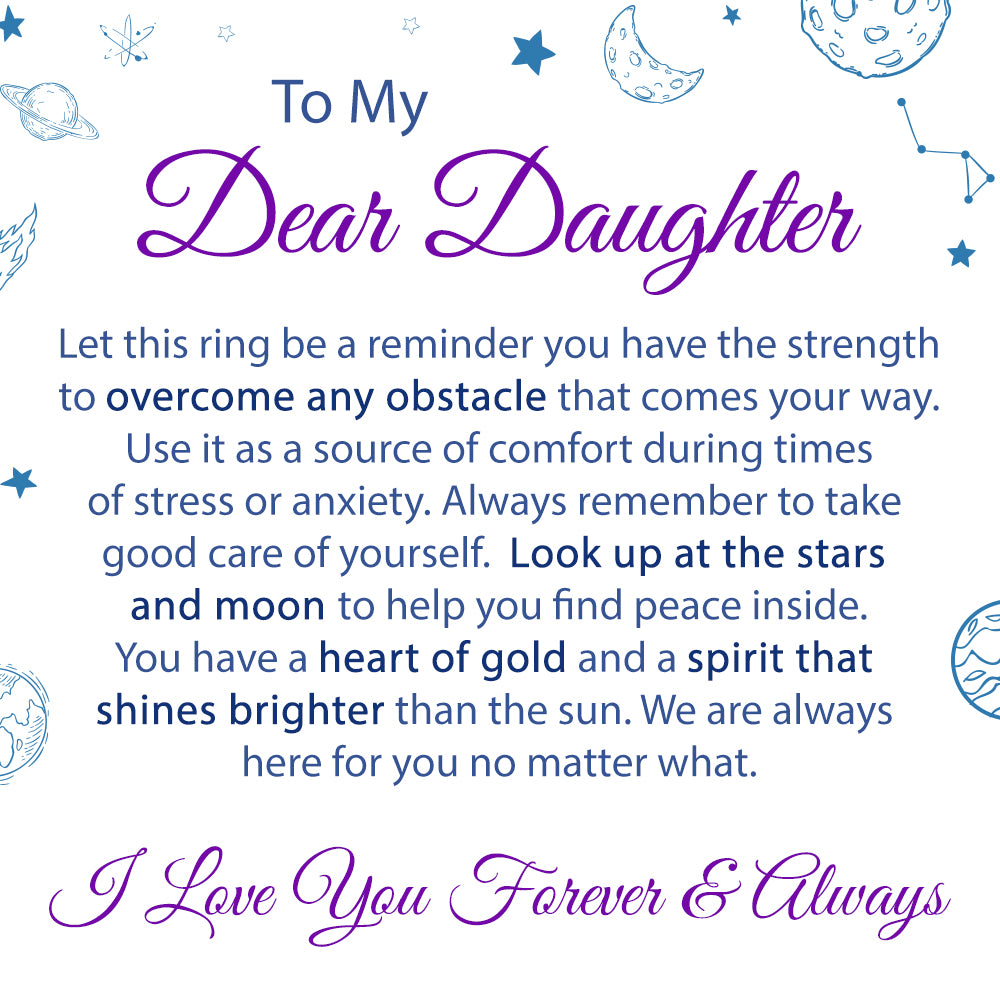 To My Daughter - Stars and Moons Anxiety Ring Gift Set