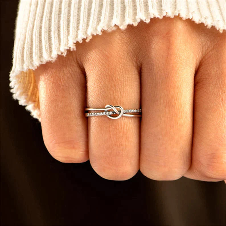 To My Daughter - " Forever Linked and Loved" Love Knot Ring Gift Set