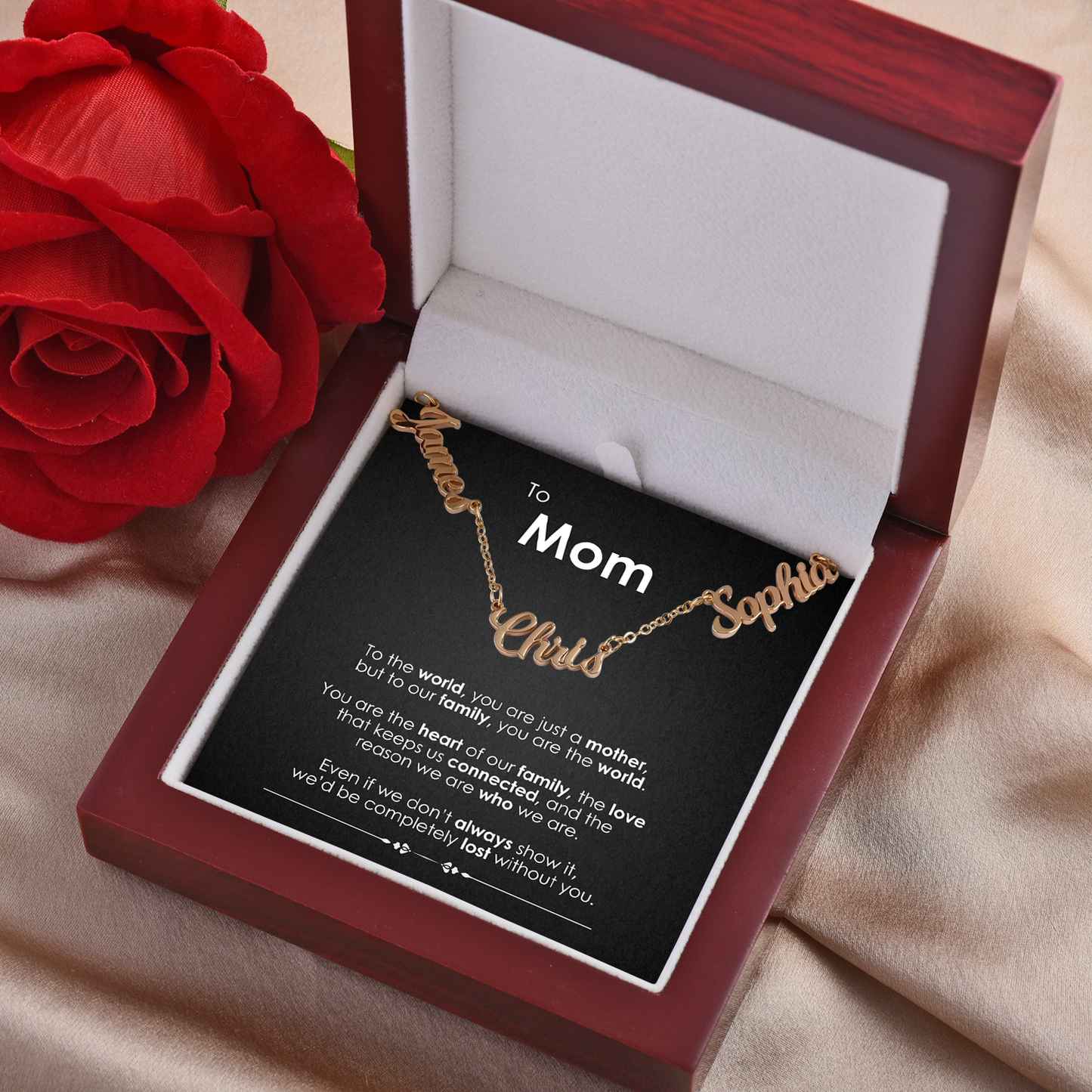 "Siempre cerca de su corazón" - Collar personalizado con nombre