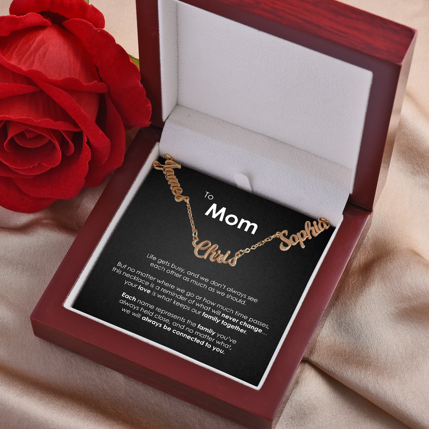 "Siempre cerca de su corazón" - Collar personalizado con nombre