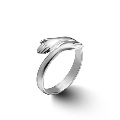 Mother and Daughter - Wearable Hug Ring Set (925 Sterling Silver)