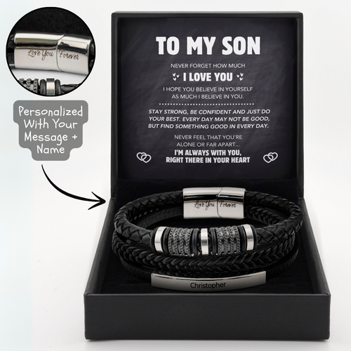 "Forever Connected" Son's Customized Bracelet