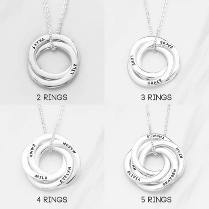 Rings of Love Engraved Necklace with LED Box