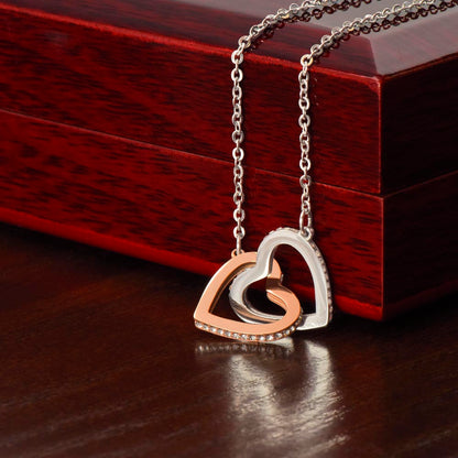 "Never Apart" – Interlocking Hearts Love Necklace for Daughter