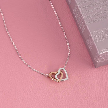 "Never Apart" – Interlocking Hearts Love Necklace for Daughter
