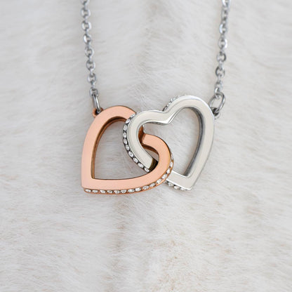 "Never Apart" – Interlocking Hearts Love Necklace for Daughter