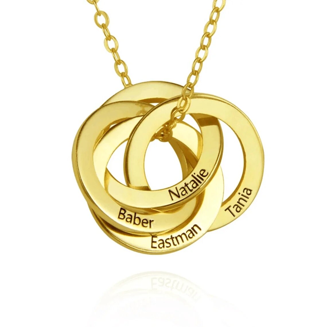 Rings of Love Engraved Necklace with LED Box