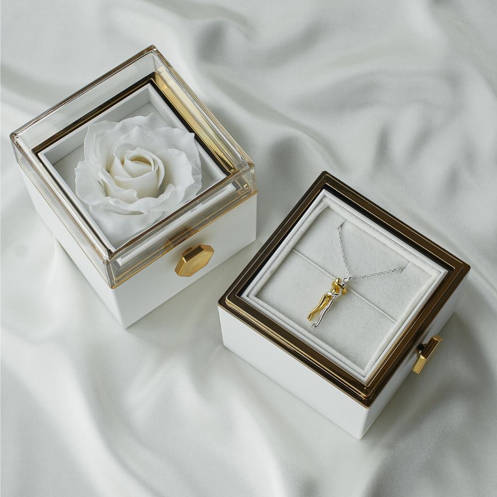 "To Mom" Everlasting Hug Necklace with Forever Rose Box