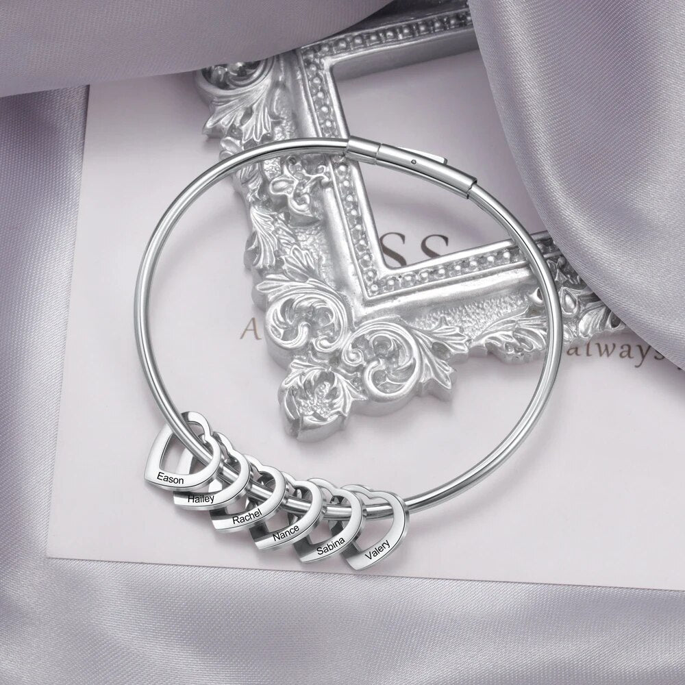 Family Love Bangle With Eternal Rose Gift Box
