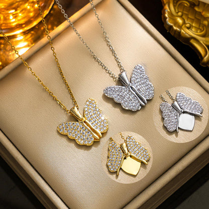 Granddaughter's Personalized Butterfly Wings Necklace with Luxury LED Box