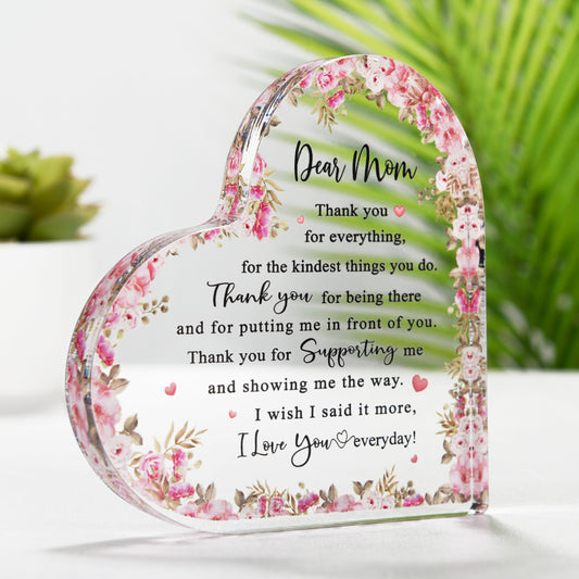 To Mom - "Love You Every Day" Heart Decoration