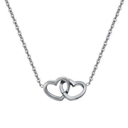 "To The Best Mom Ever Mom"  Interlocking Hearts Engraved Necklace