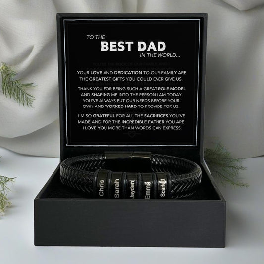 Family Forever - Personalized Leather Style Bracelet Set