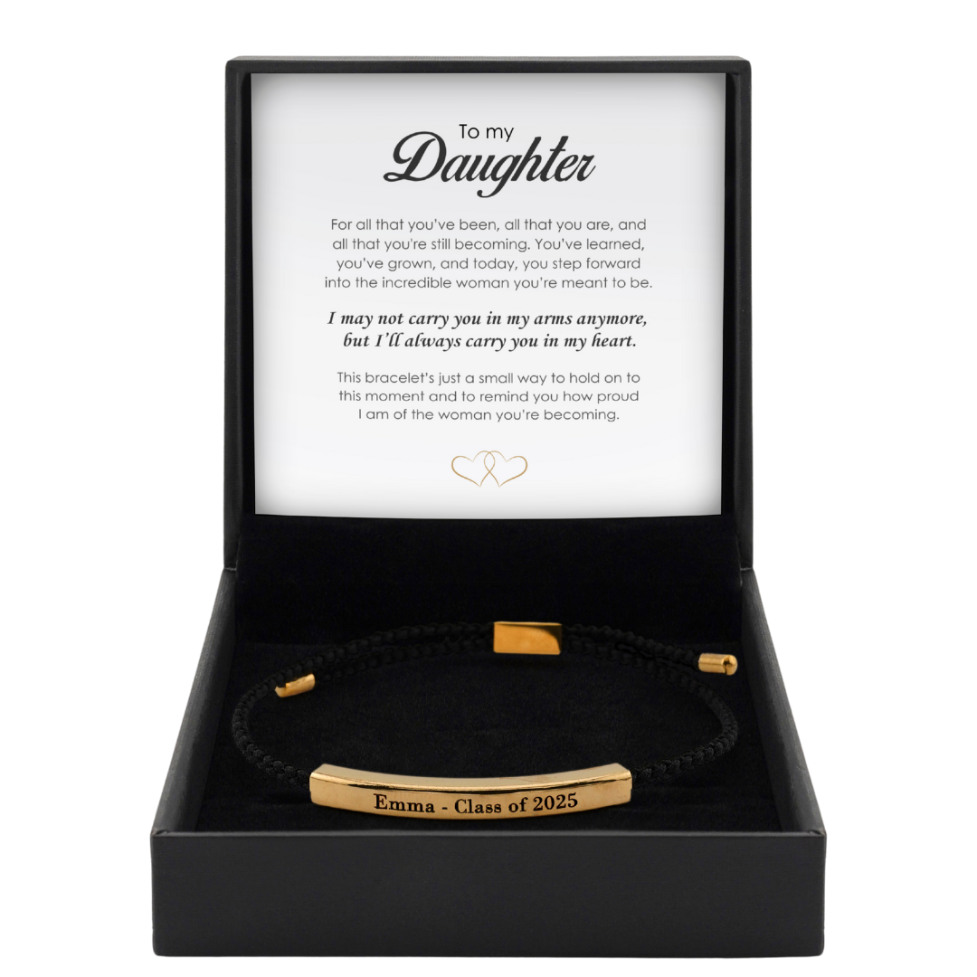 To My Daughter - Personalized Graduation Keepsake Bracelet