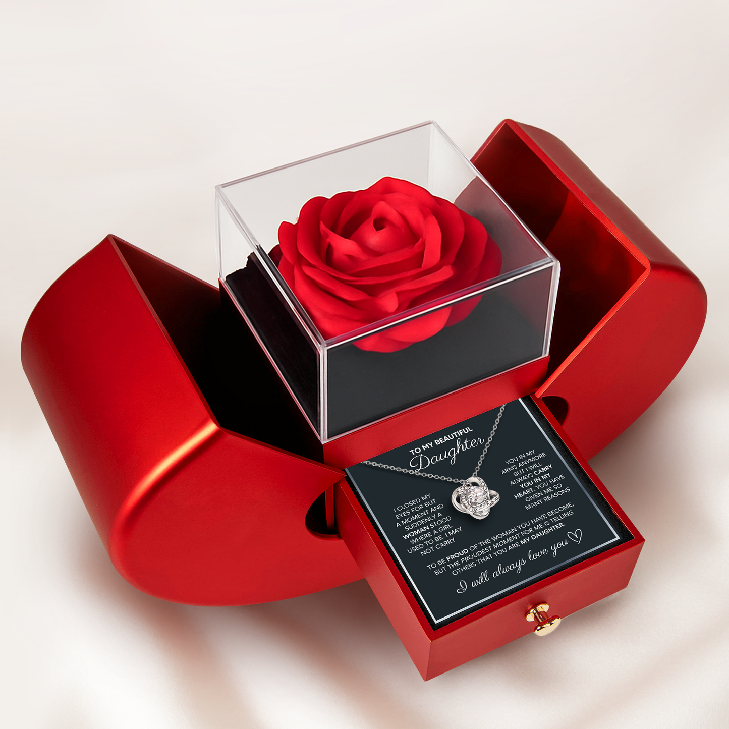 To My Daughter - Love Knot Necklace