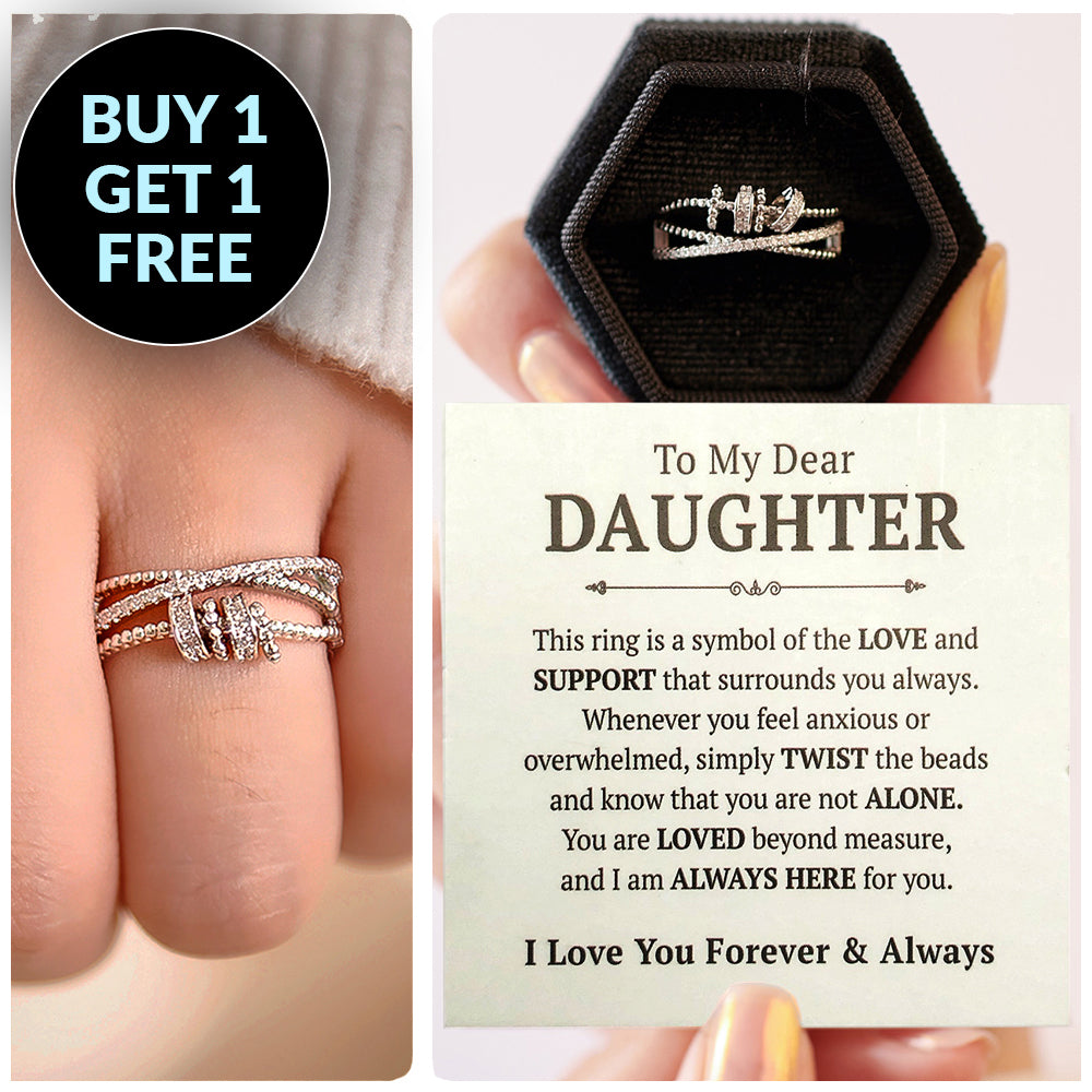 [Buy 1 Get 1 FREE] To My Daughter "Loved Beyond Measure" - Anxiety Ring Set