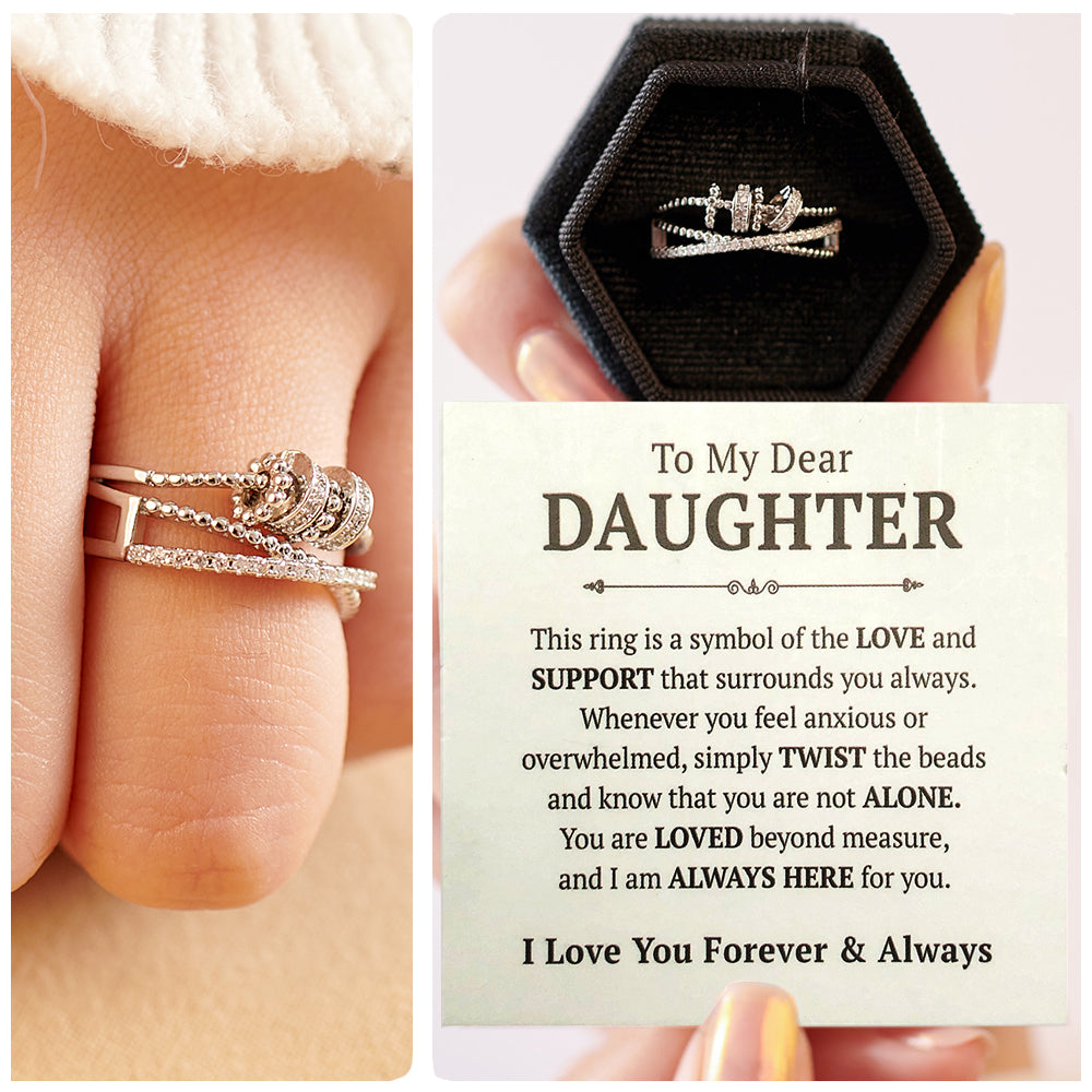 To My Daughter "You Are Loved Beyond Measure" - Anxiety Ring Set