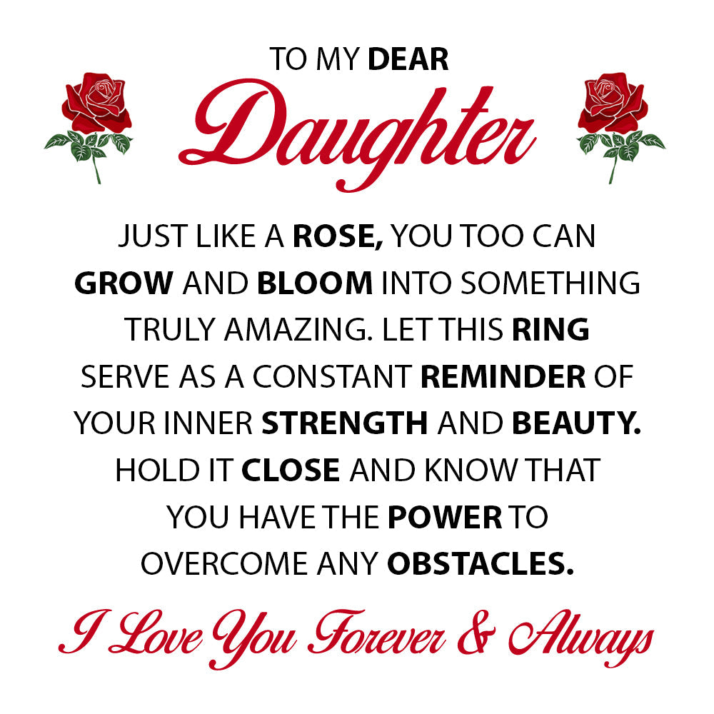[BUY 1, GET 1 FREE] To My Daughter "Strength and Beauty" - Rose Ring Gift Set