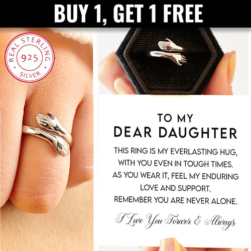 Mother and Daughter - Wearable Hug Ring Set (925 Sterling Silver)