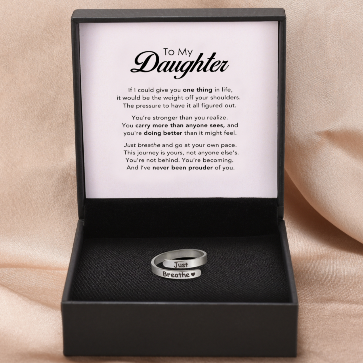 "Just Breathe" - Daughter's Support Ring